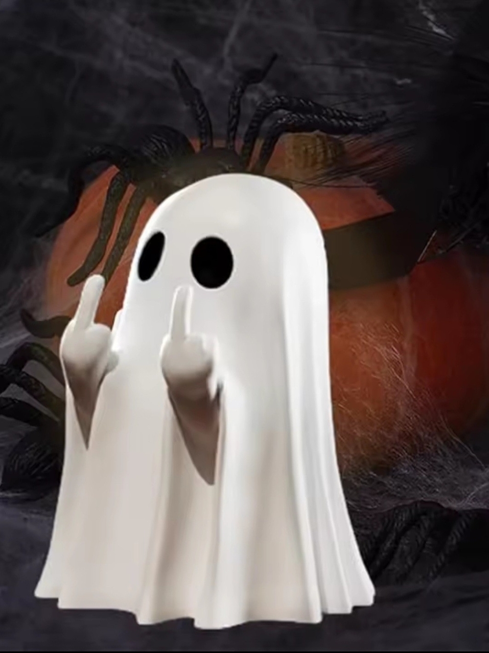 Ghost Figurine with Raised Fingers - NWT